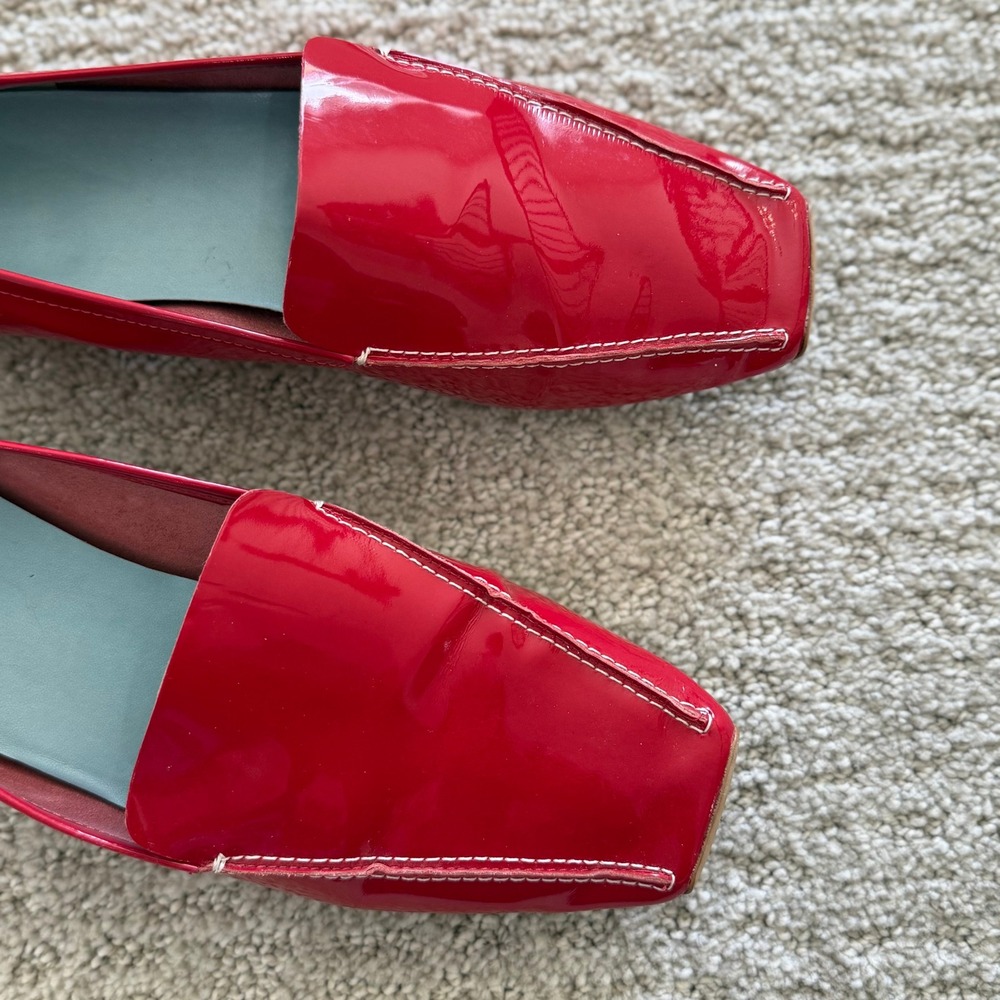Frances Valentine Red Patent Leather Loafers - Picture 2 of 12